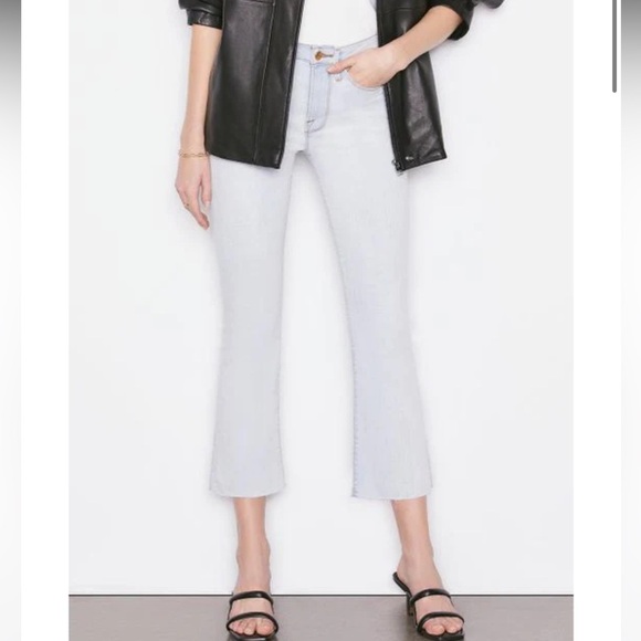 Frame Le crop mini raw hem division light wash denim Jean size 30 - Picture 1 of 9